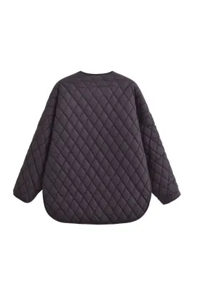 'Ella' Diamond-Quilted Cotton Jacket with Cropped Back