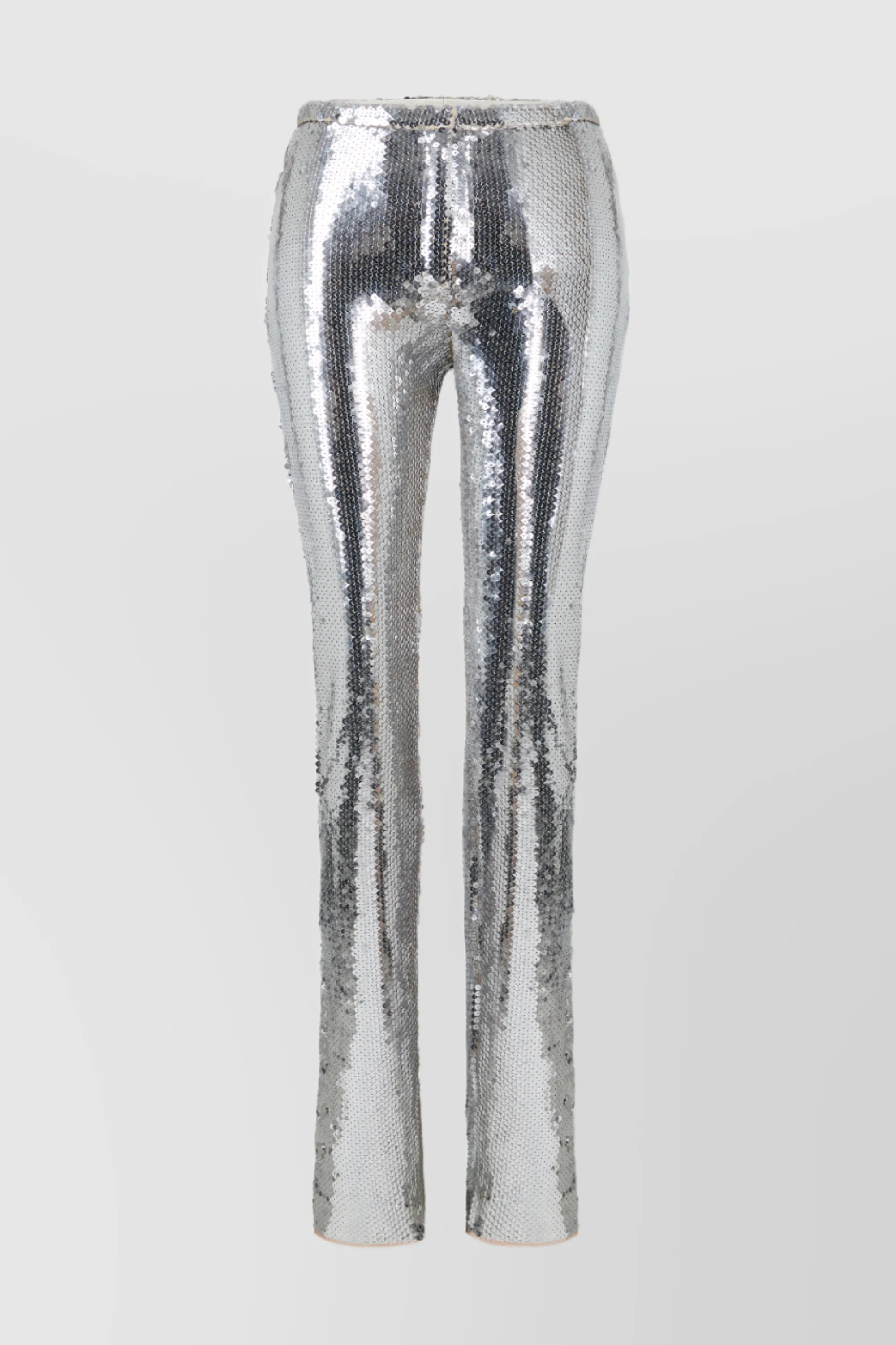 Embroidered sequins flared pants