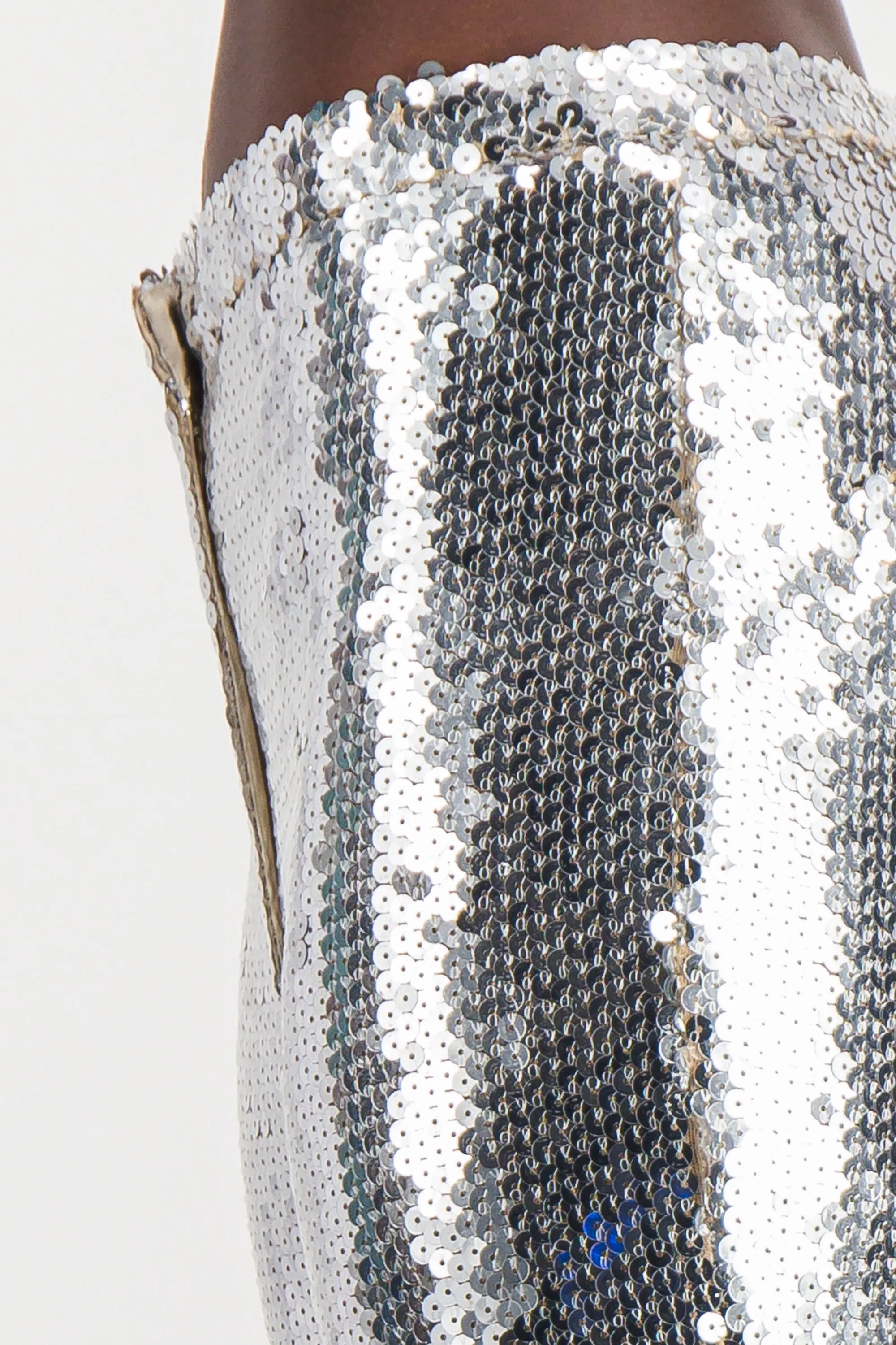 Embroidered sequins flared pants