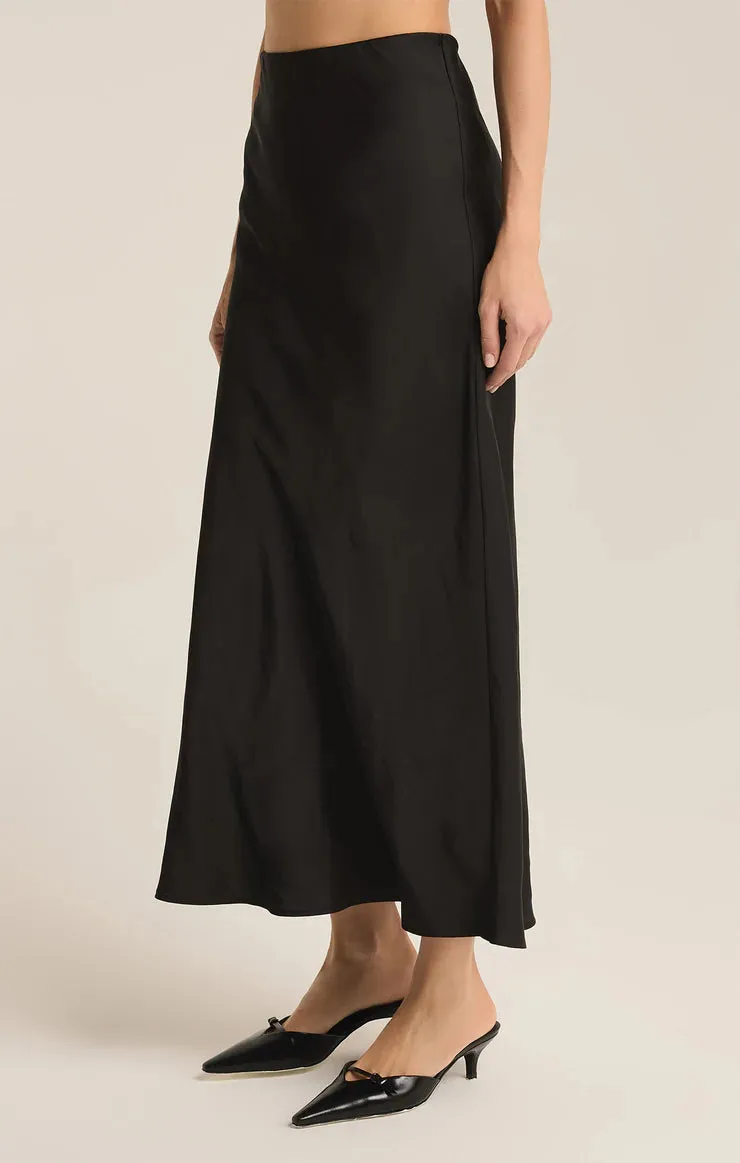 Europa Luxe Midi Skirt (Black)