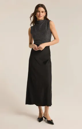Europa Luxe Midi Skirt (Black)