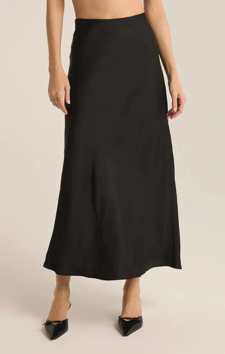 Europa Luxe Midi Skirt (Black)