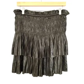 Fab'rik Charcoal Smocked Tiered Skirt- Size M