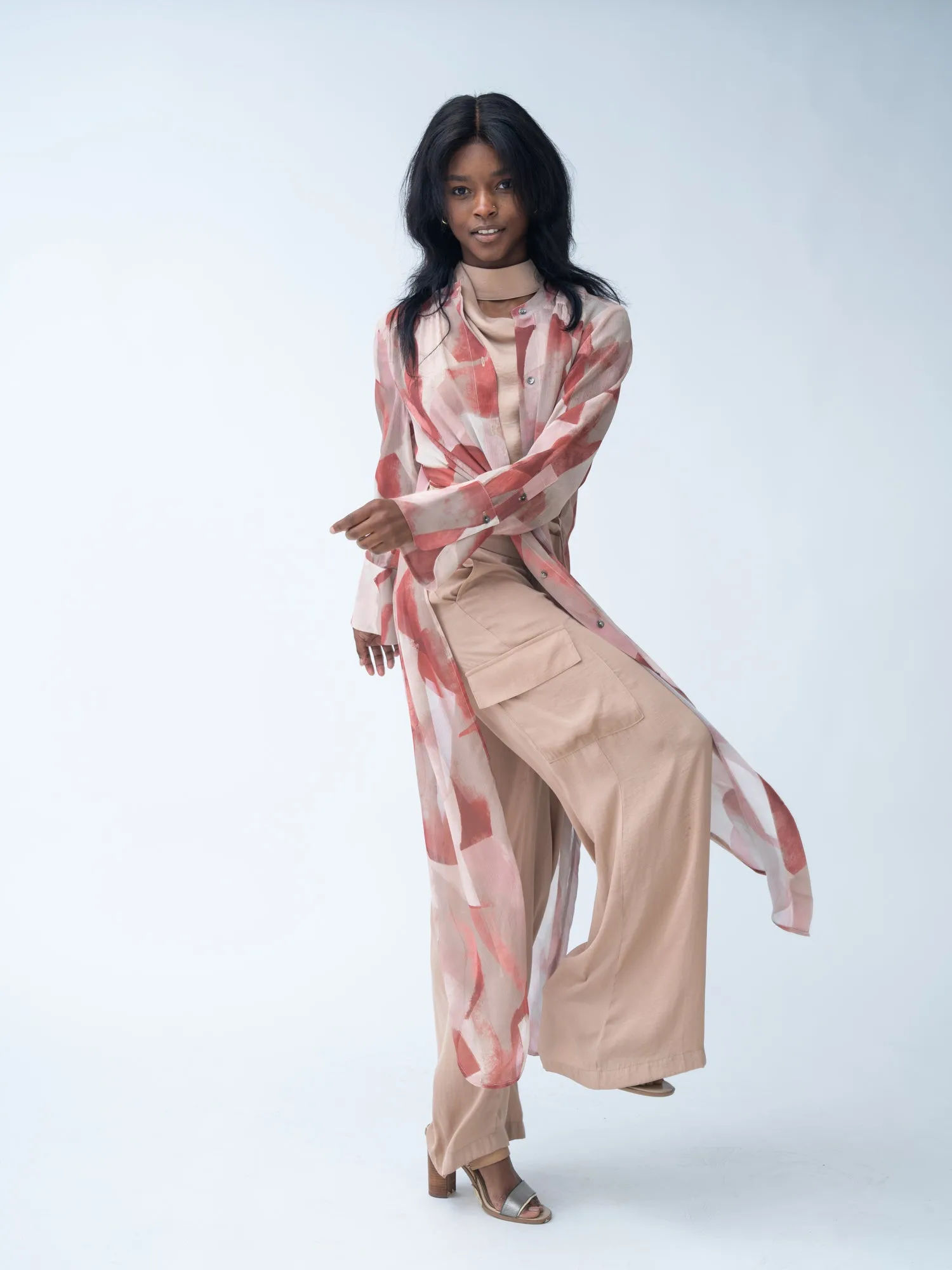 FINAL SALE - Longline Satin Ring-Back Tunic