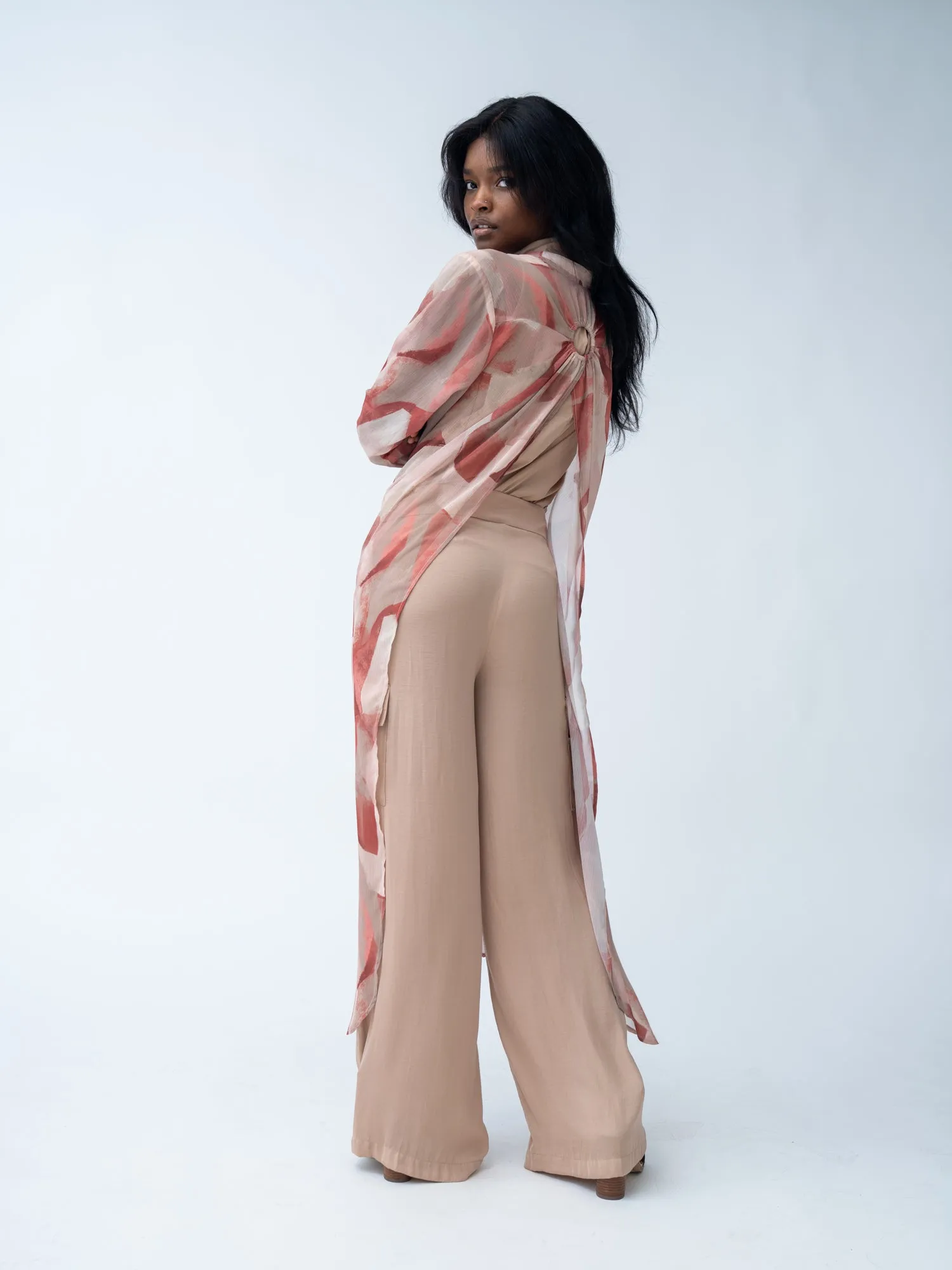 FINAL SALE - Longline Satin Ring-Back Tunic