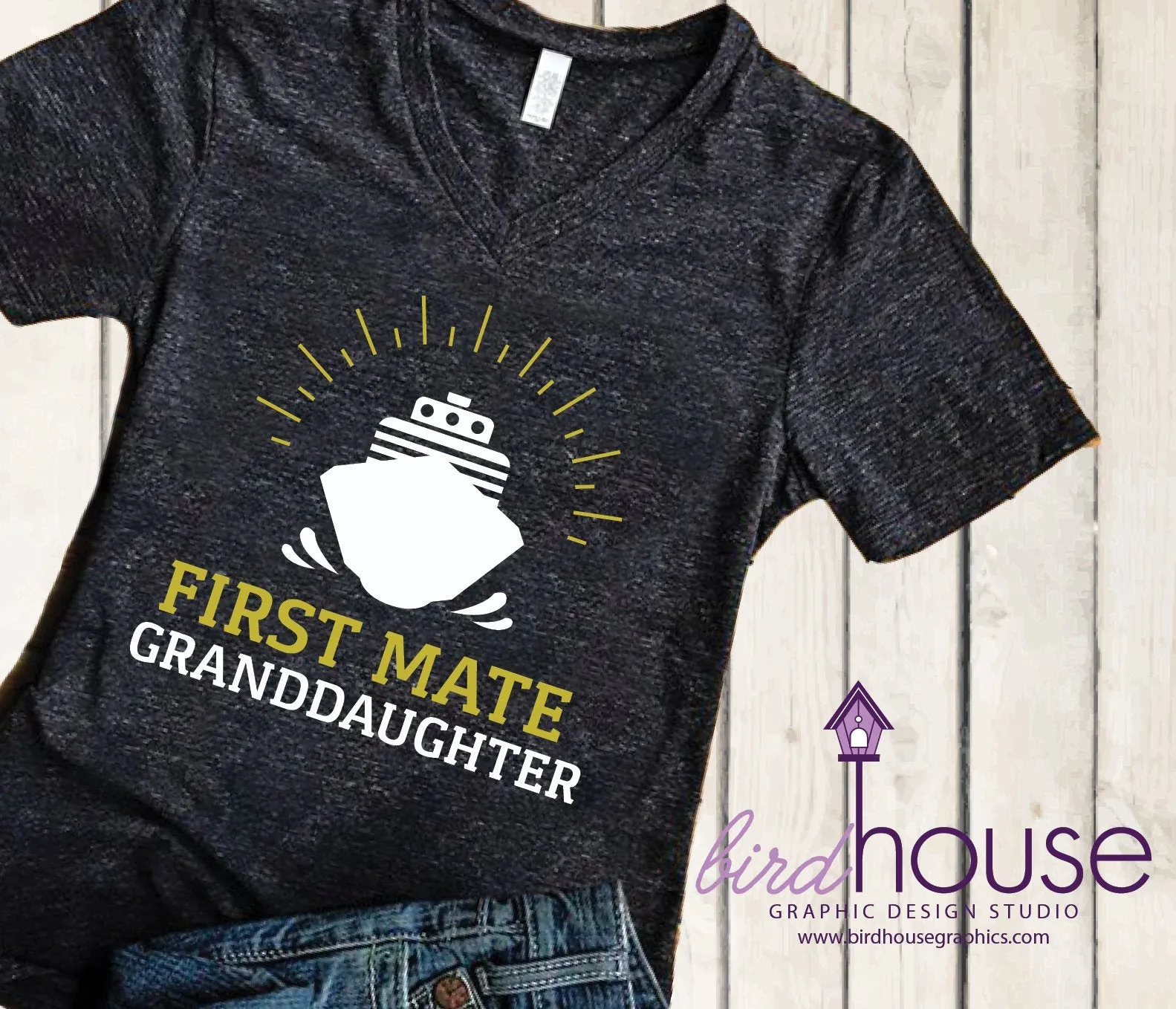 First Mate Granddaughter Shirt, Cruise Family Shirts Group Tees, Personalized, Any Name Colo Text