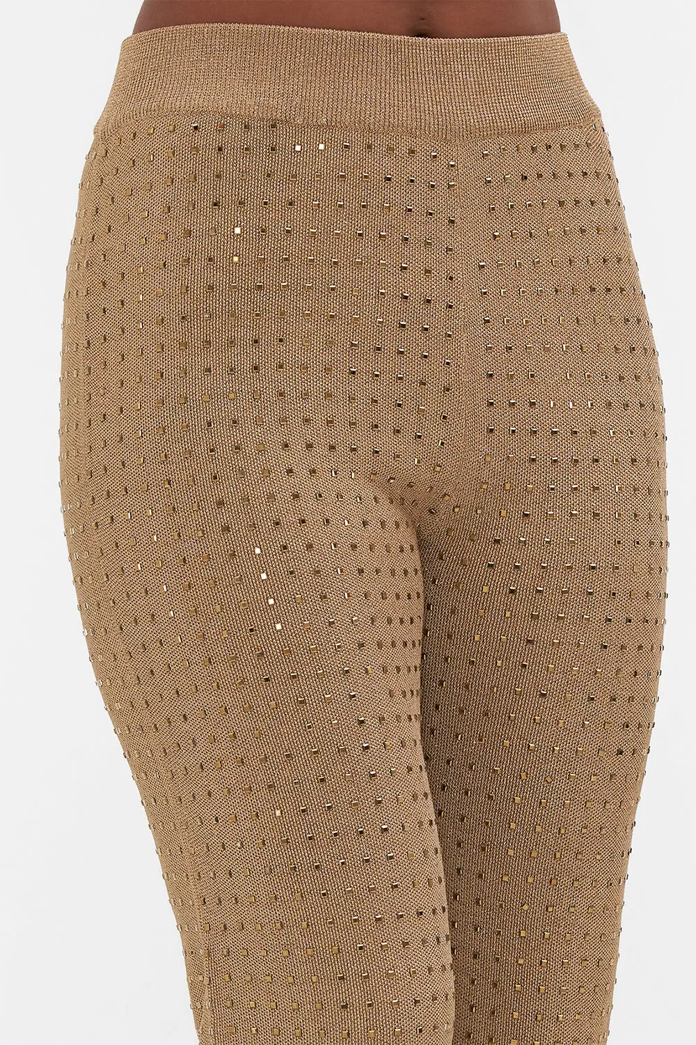 FLARED JACQUARD KNIT PANT RAVIN RAVEN