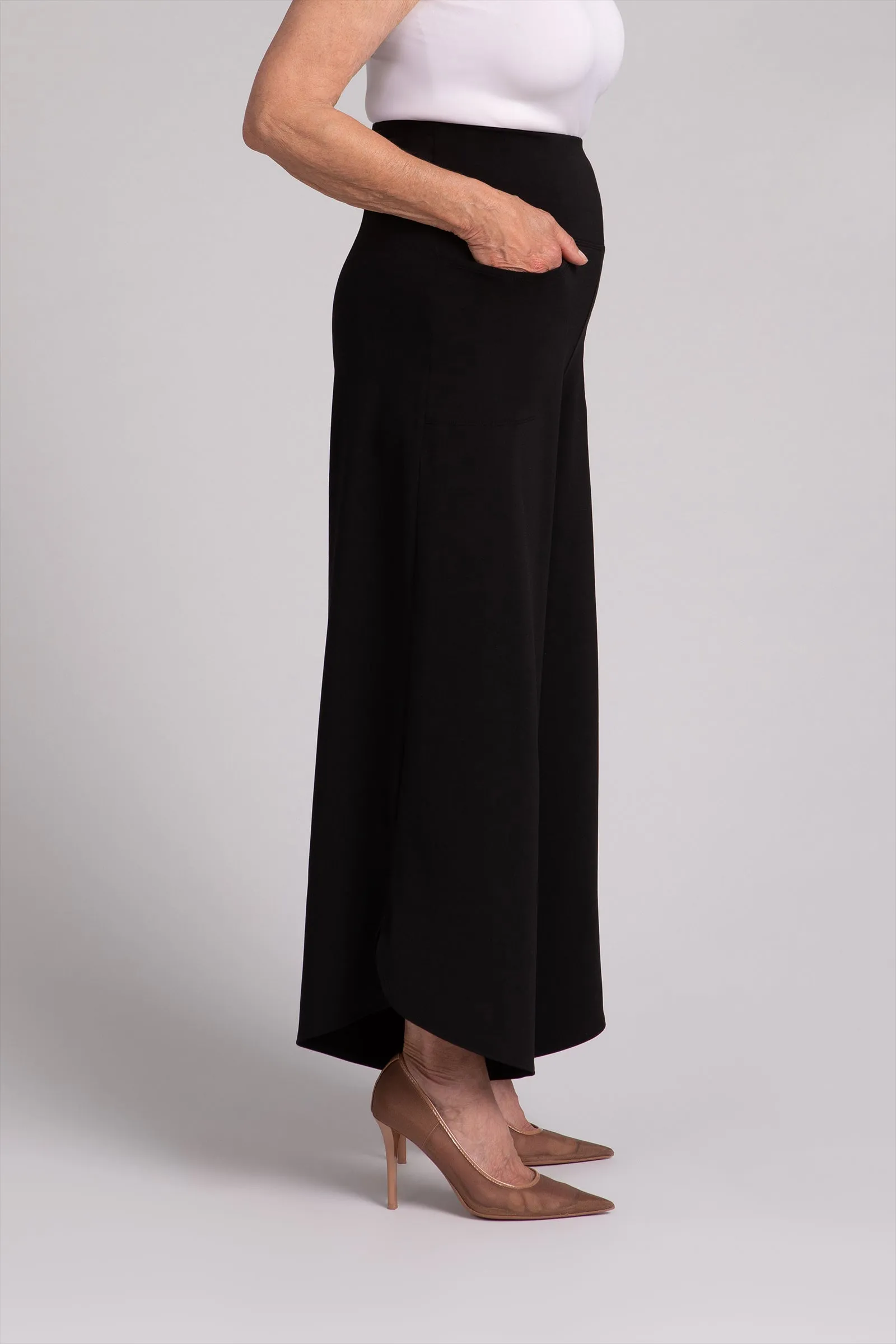 Fleece Back Jersey J-Hook Full Leg Pant | Black