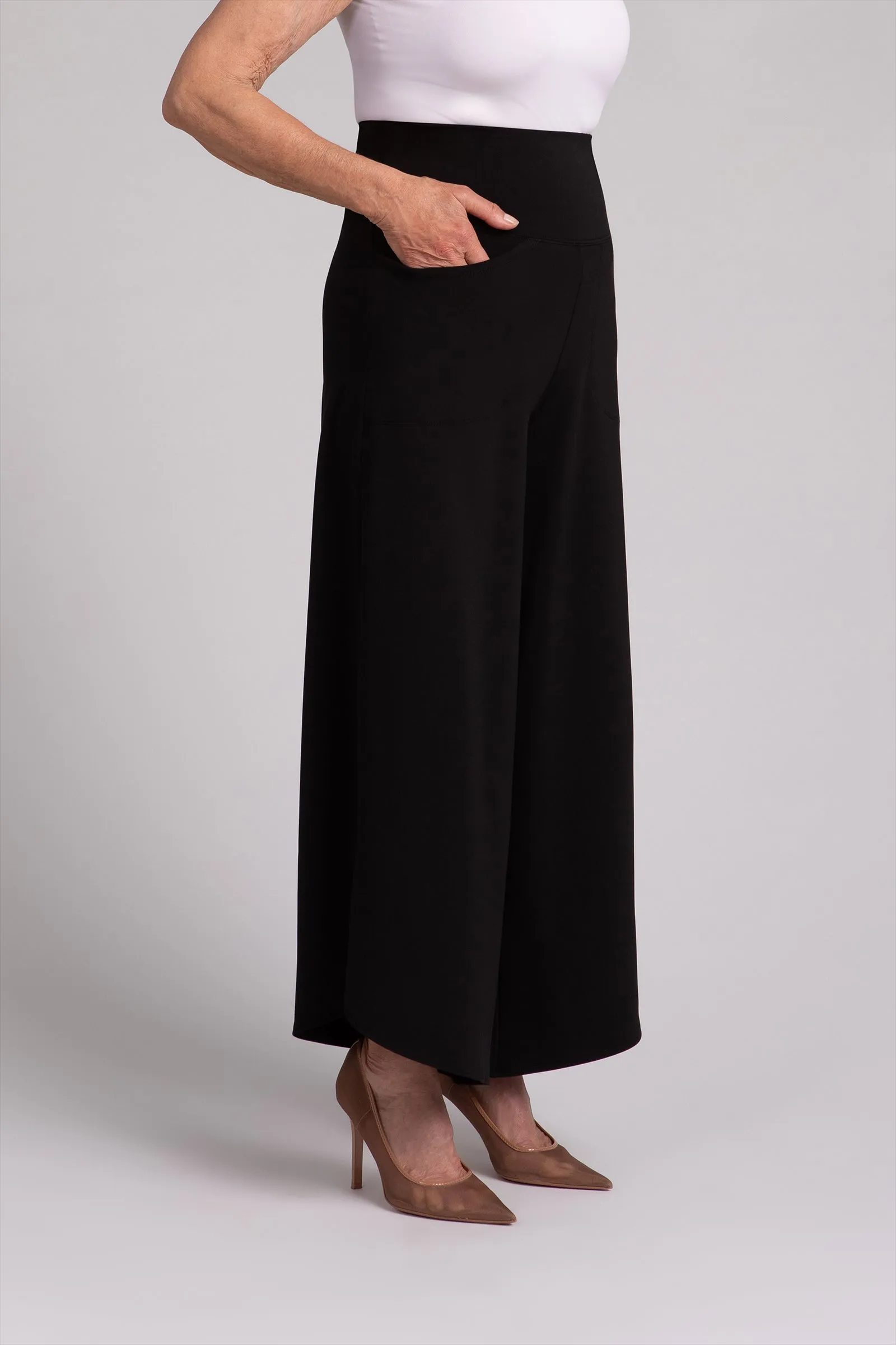 Fleece Back Jersey J-Hook Full Leg Pant | Black