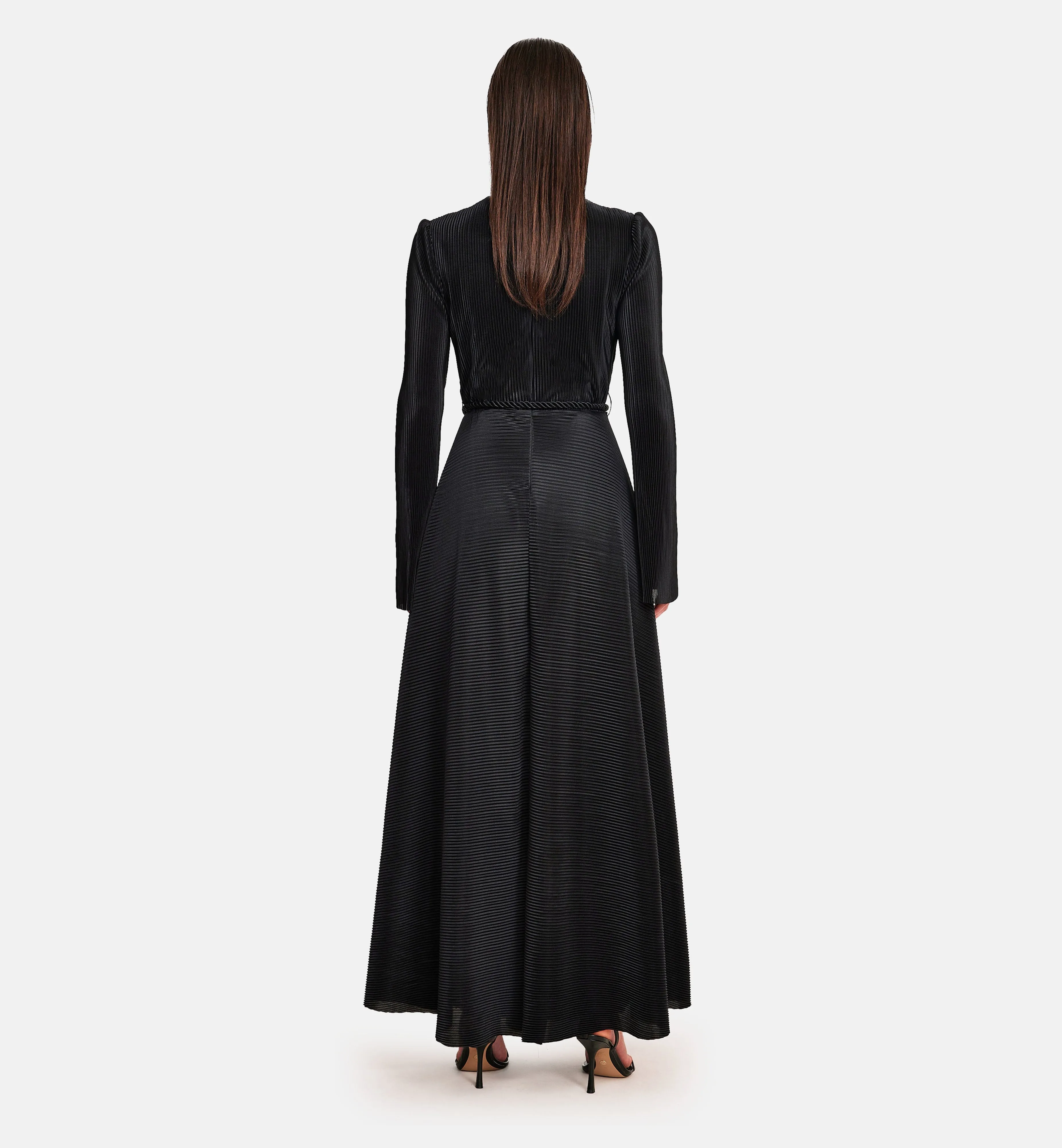 Fleece Midi Dress in Black