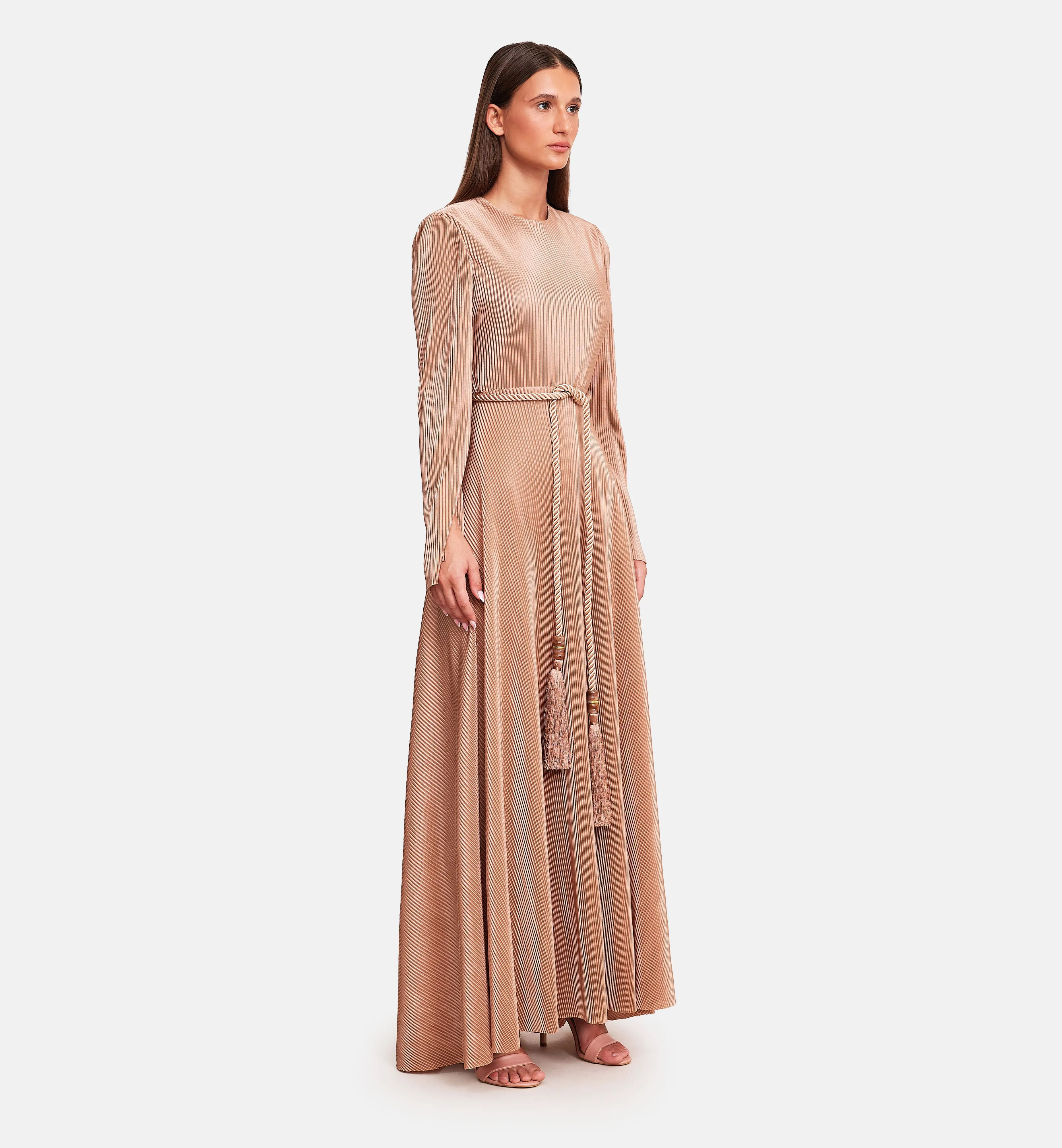 Fleece Midi Dress in Pink