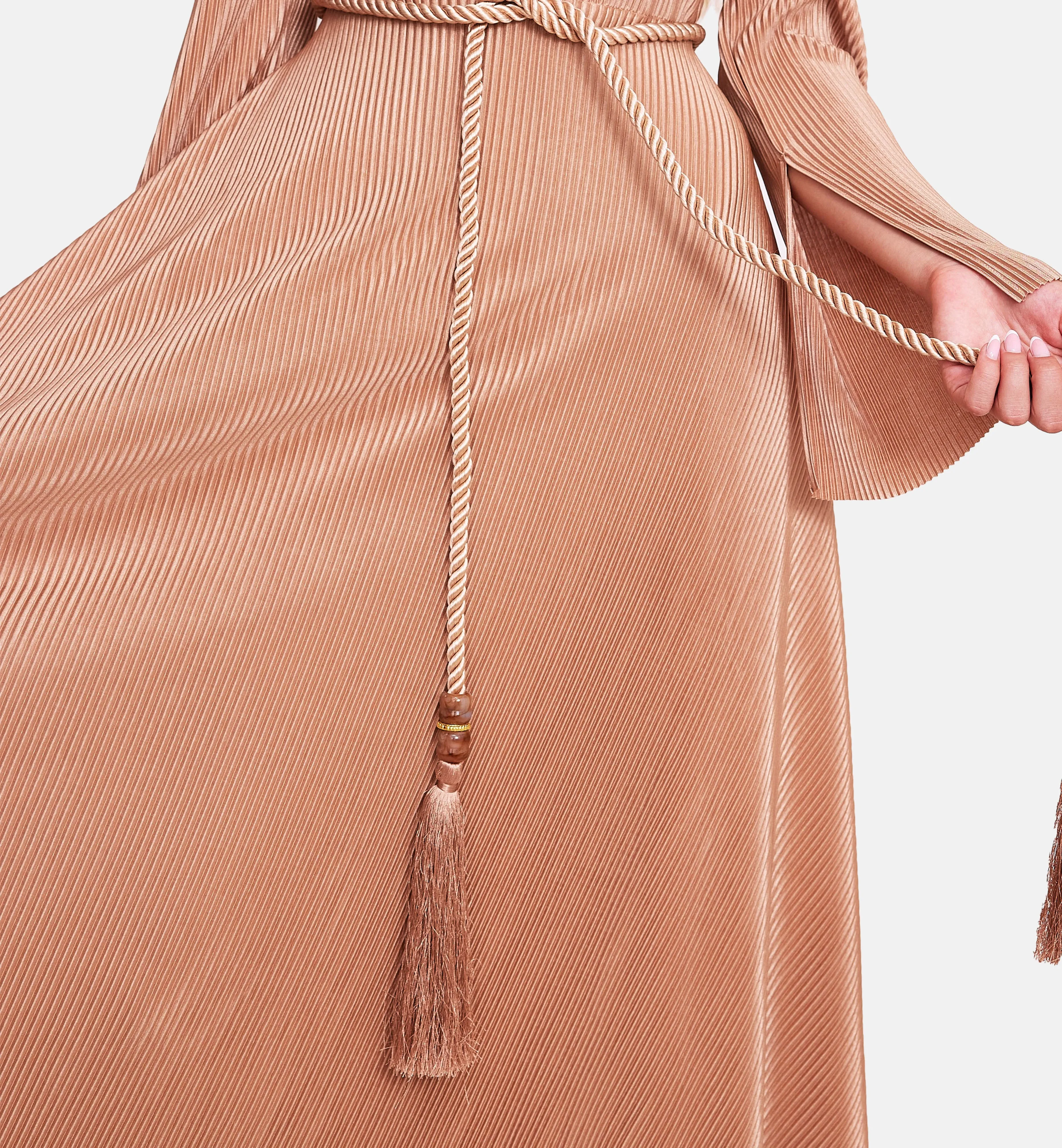 Fleece Midi Dress in Pink