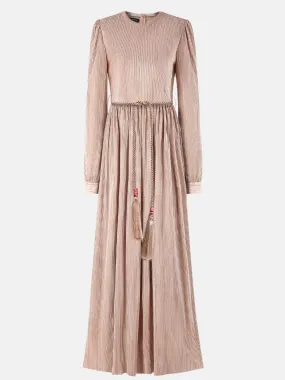 Fleece with Lurex Midi Dress in Powder