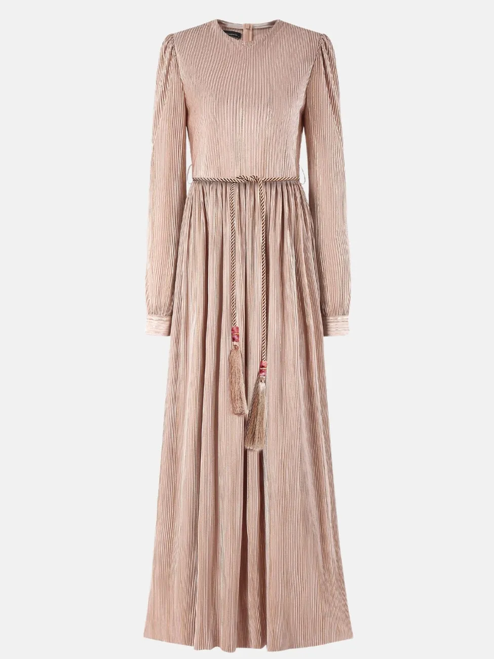 Fleece with Lurex Midi Dress in Powder