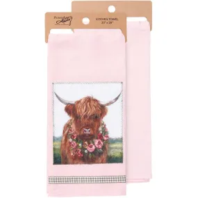 Floral Cow Kitchen Towel