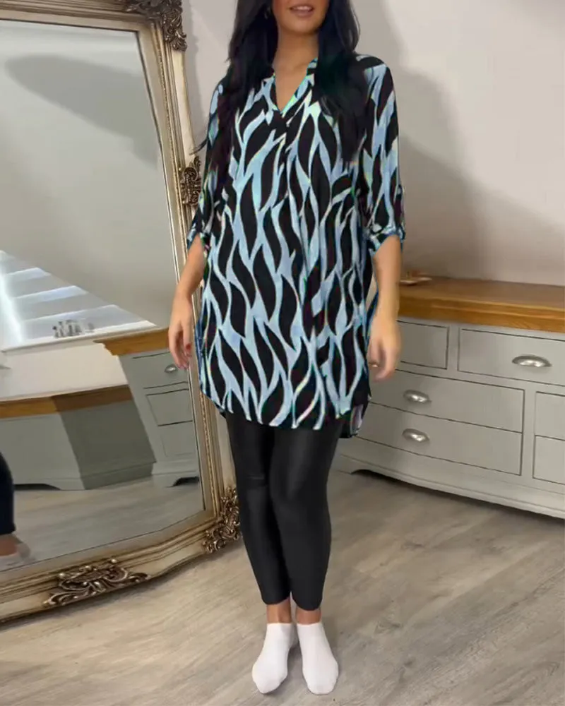Flowy Printed Tunic Shirt | Chic & Versatile