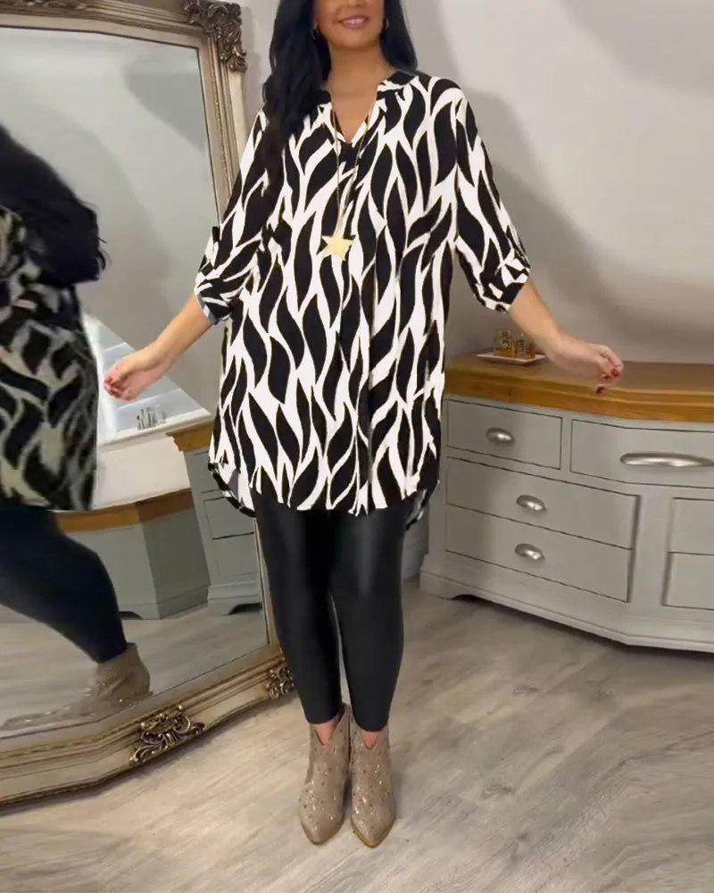 Flowy Printed Tunic Shirt | Chic & Versatile