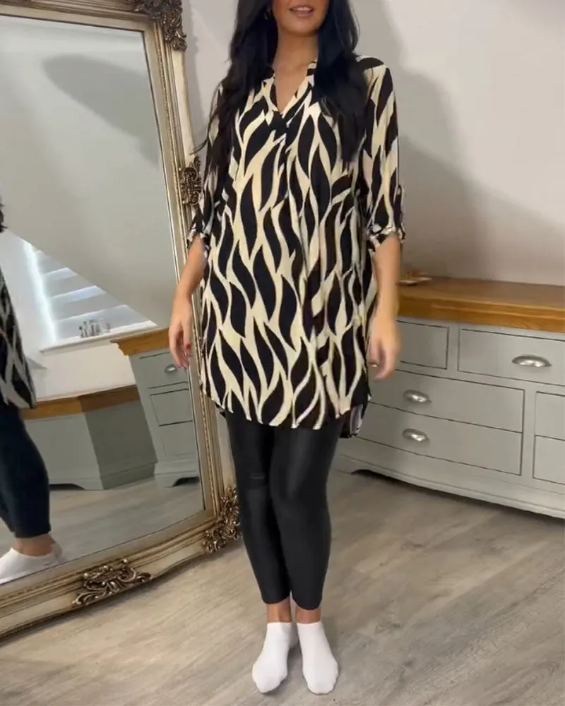 Flowy Printed Tunic Shirt | Chic & Versatile