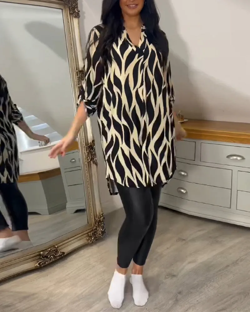 Flowy Printed Tunic Shirt | Chic & Versatile