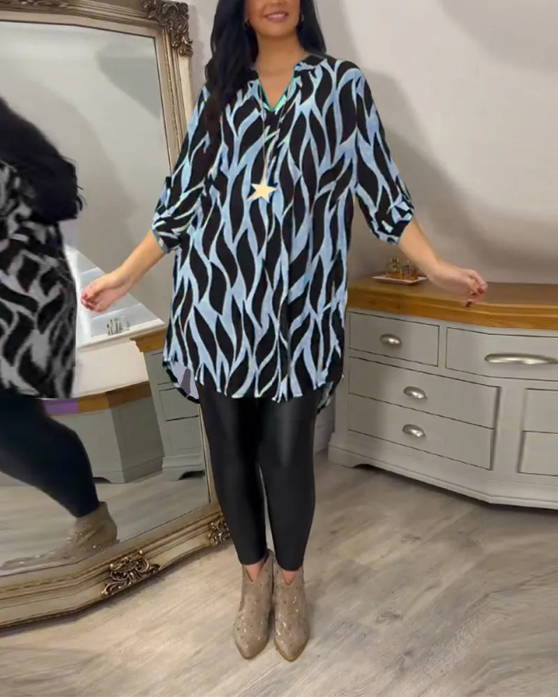 Flowy Printed Tunic Shirt | Chic & Versatile