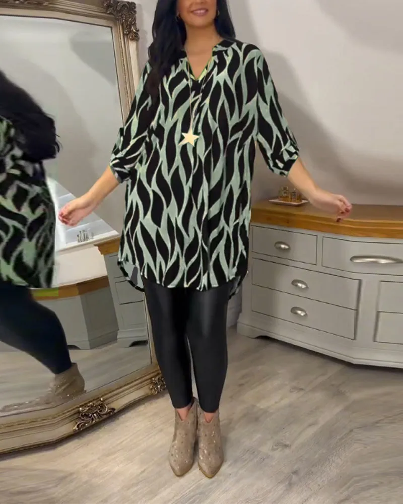 Flowy Printed Tunic Shirt | Chic & Versatile