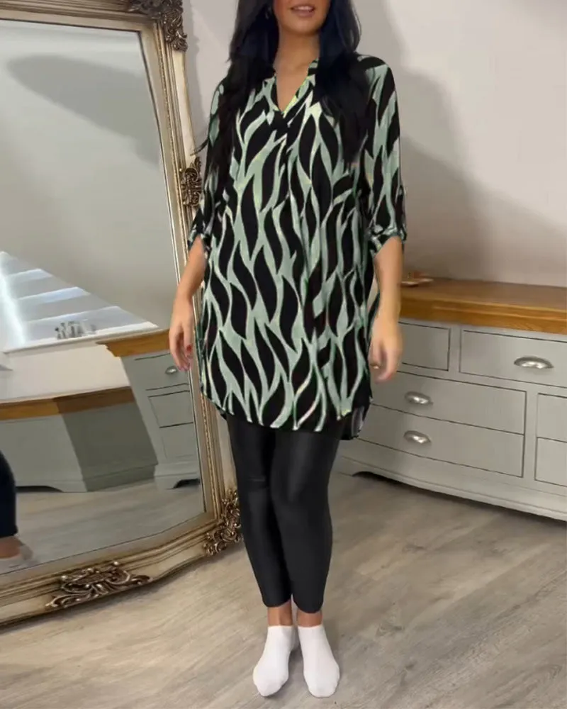 Flowy Printed Tunic Shirt | Chic & Versatile