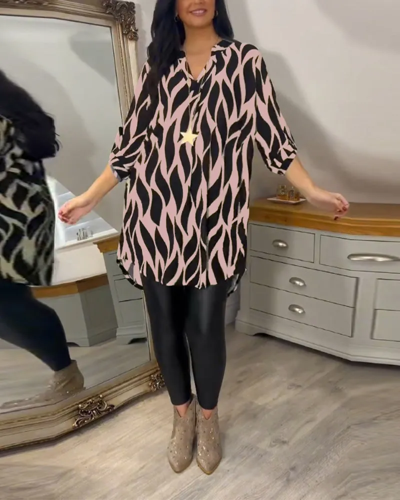 Flowy Printed Tunic Shirt | Chic & Versatile