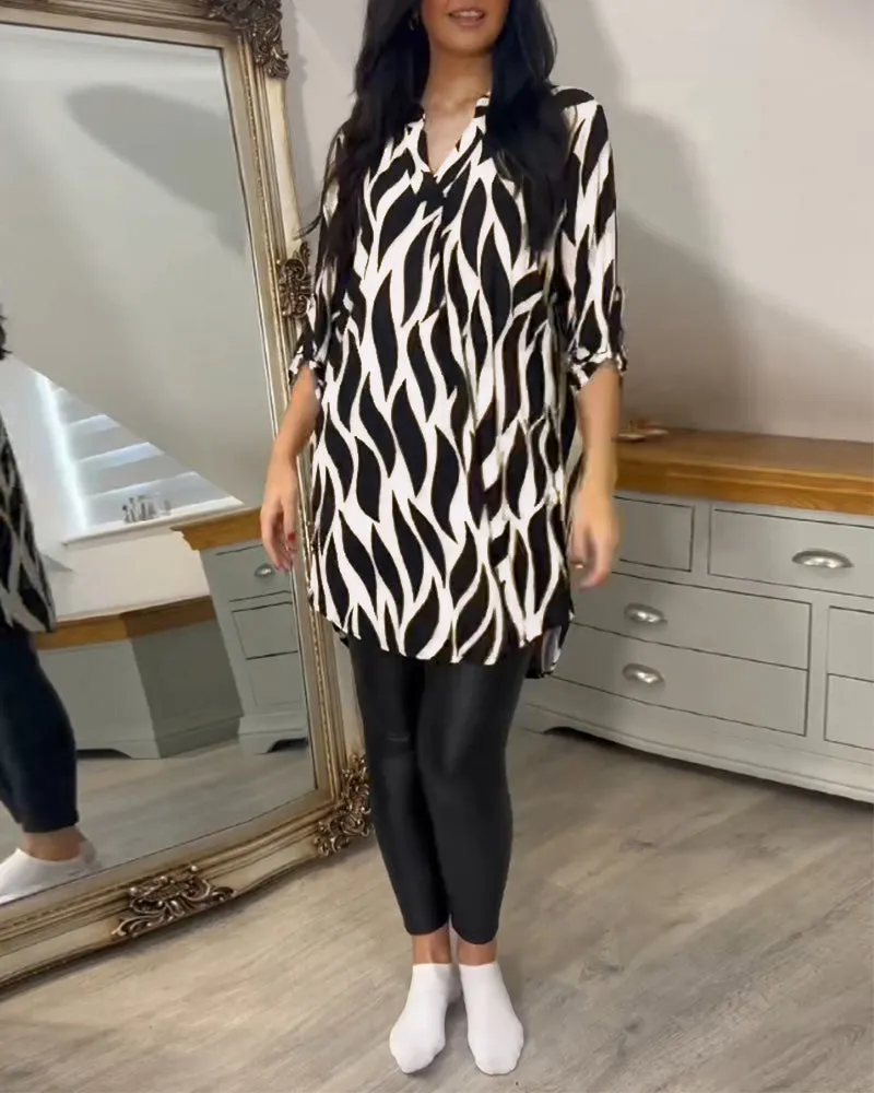 Flowy Printed Tunic Shirt | Chic & Versatile