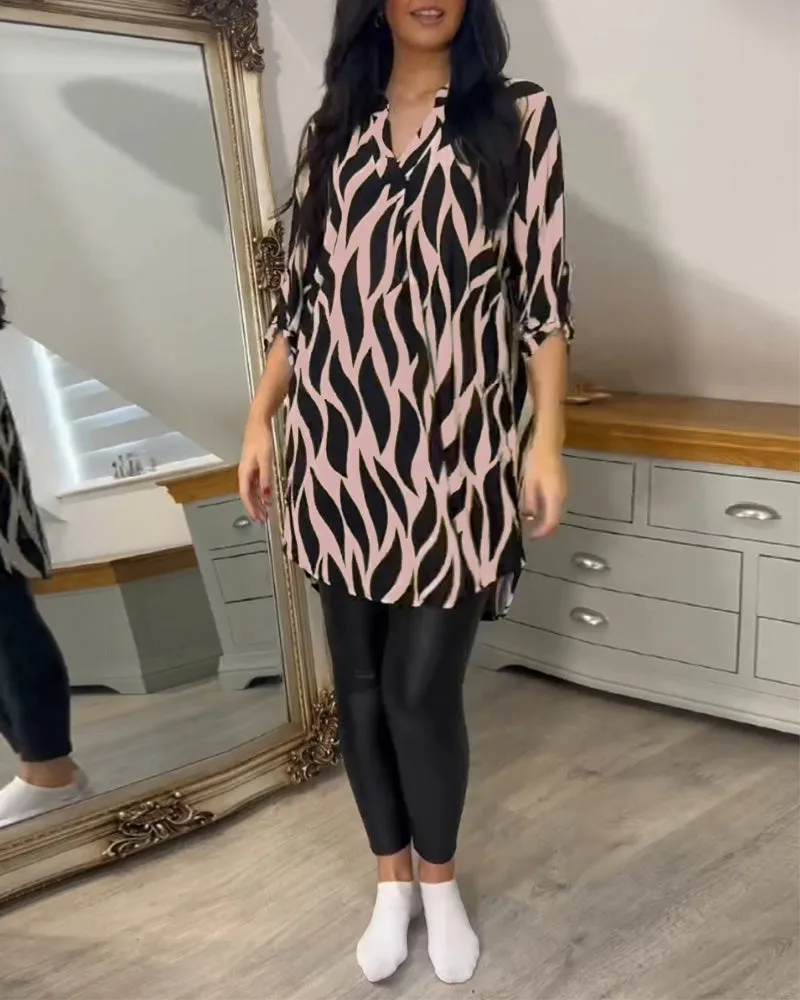 Flowy Printed Tunic Shirt | Chic & Versatile