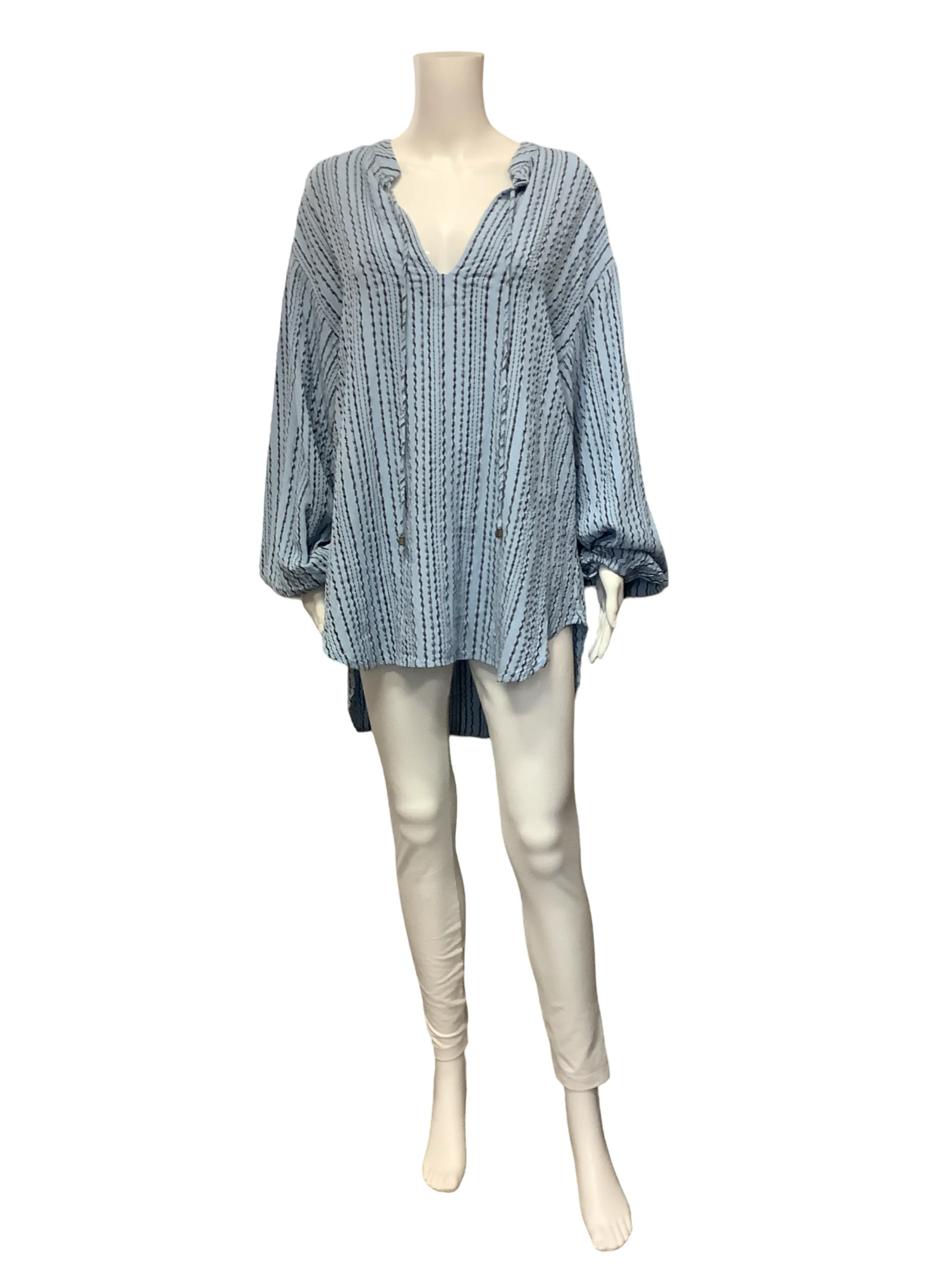 Free People Tunic Blue Stripe Rhythm of The Night Size: S