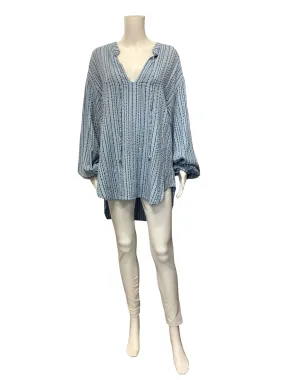 Free People Tunic Blue Stripe Rhythm of The Night Size: S