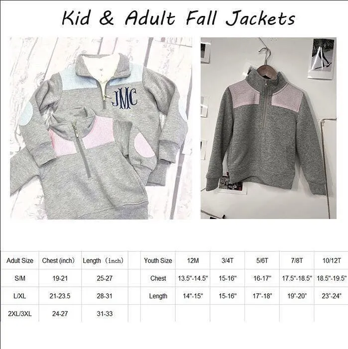 Frosted Grey 1/4 Zip with Seersucker around the Collar and Elbows with Pockets