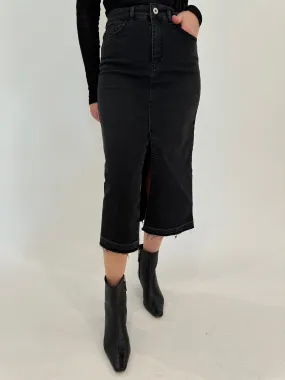 Geneva Jean Skirt With Front Slit