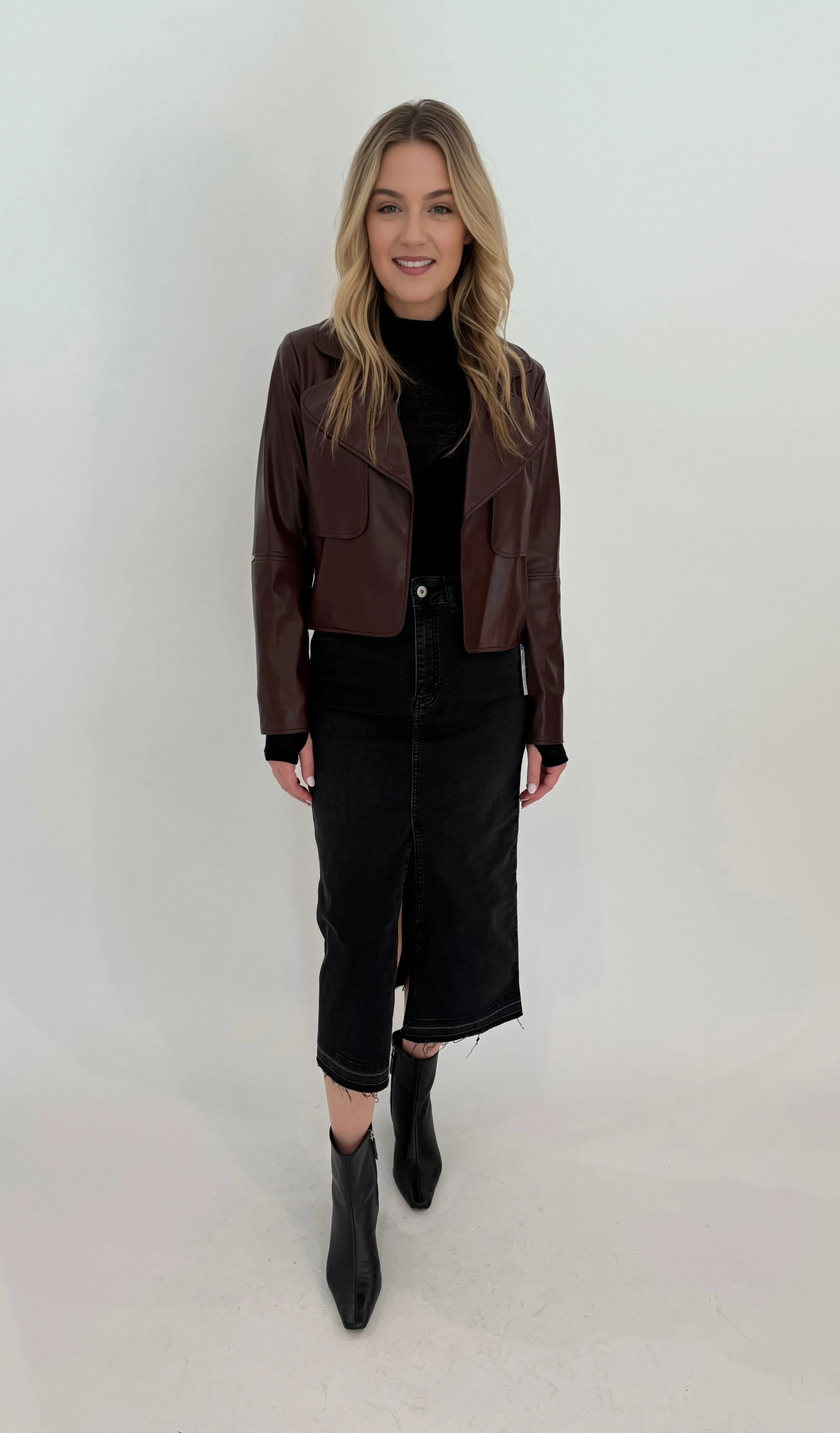Geneva Jean Skirt With Front Slit