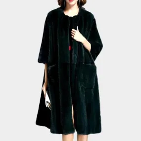 Genuine Mink Wide Waist Fur Coat