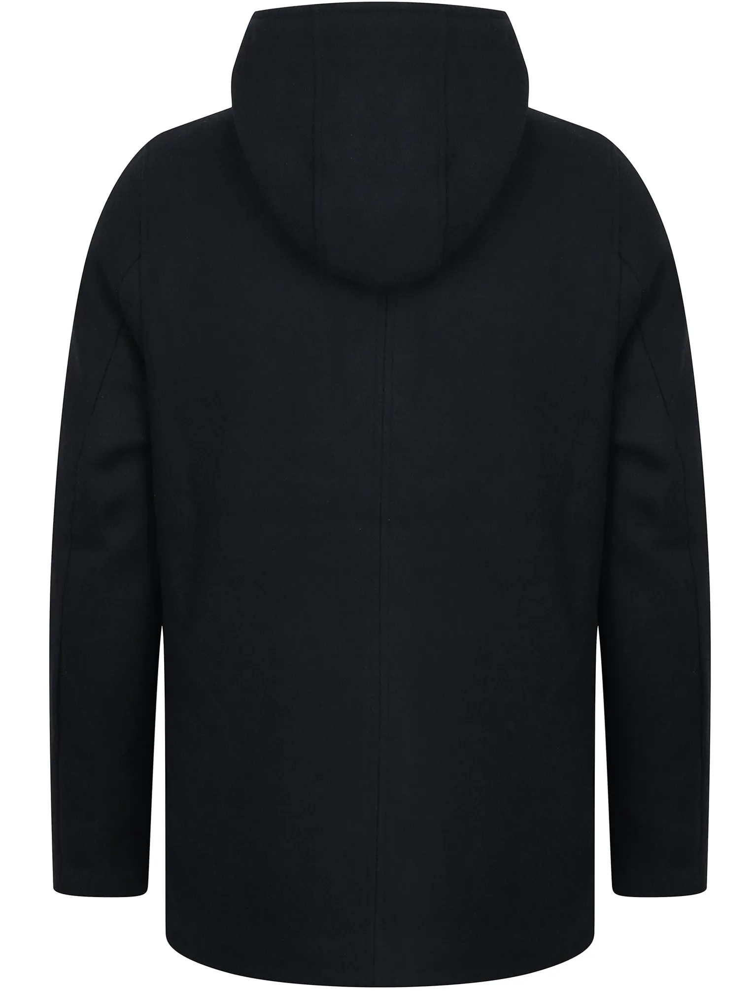 Giordiano Hooded Wool Blend Coat with Pockets In Navy - Tokyo Laundry