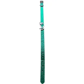 Glitter Dog Collar With Crown Green - Adjustable Sparkly Durable Pet Accessory