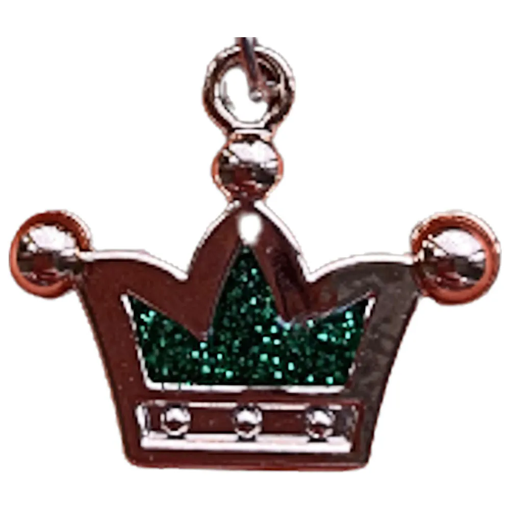 Glitter Dog Collar With Crown Green - Adjustable Sparkly Durable Pet Accessory