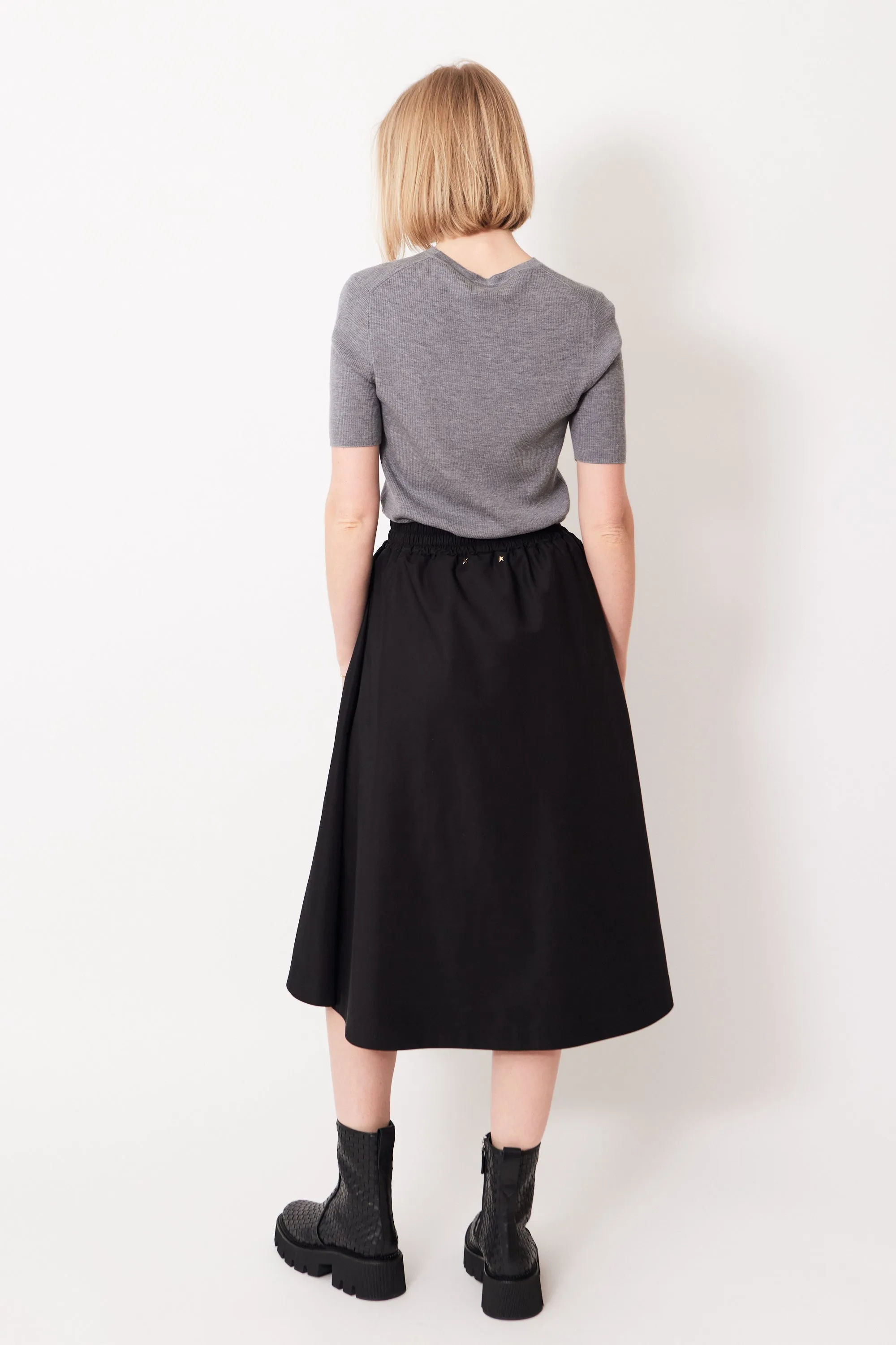 Golden Goose Zip Front Circle Skirt In Tech Nylon