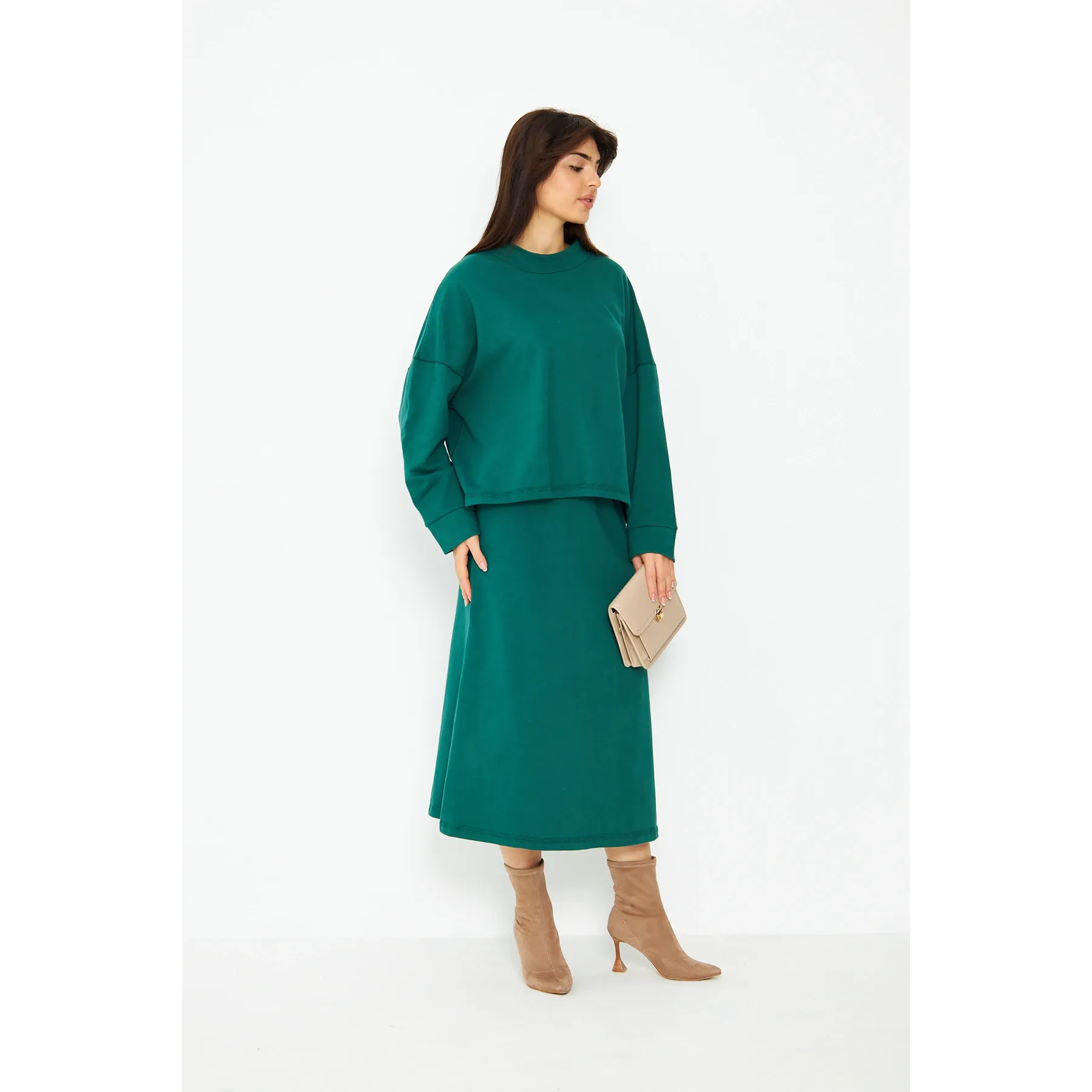 Green Skirt and Top Matching Set