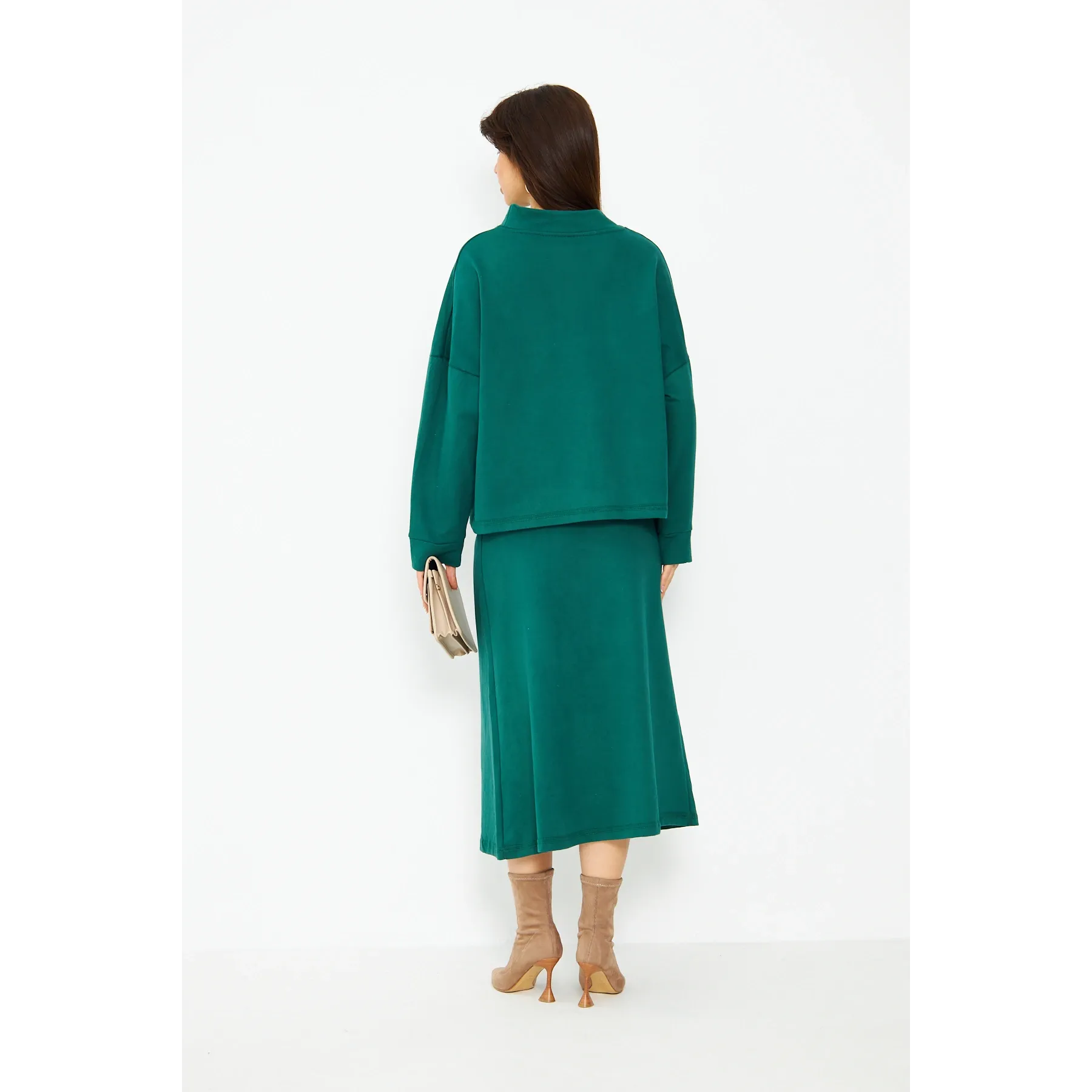 Green Skirt and Top Matching Set
