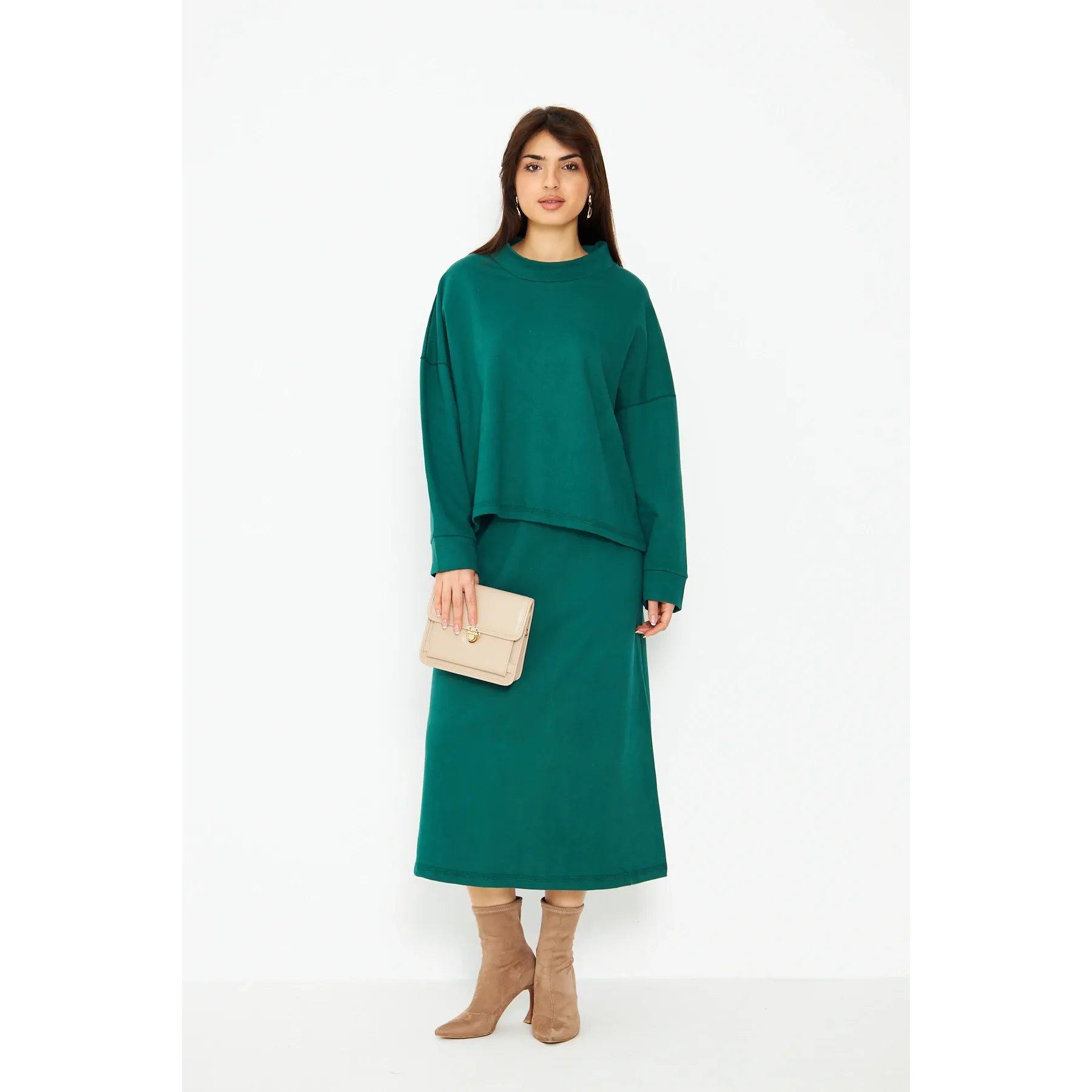 Green Skirt and Top Matching Set