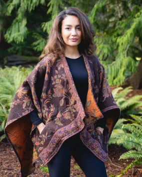 In Style Regular Poncho in Copper Brown color   Free Bag