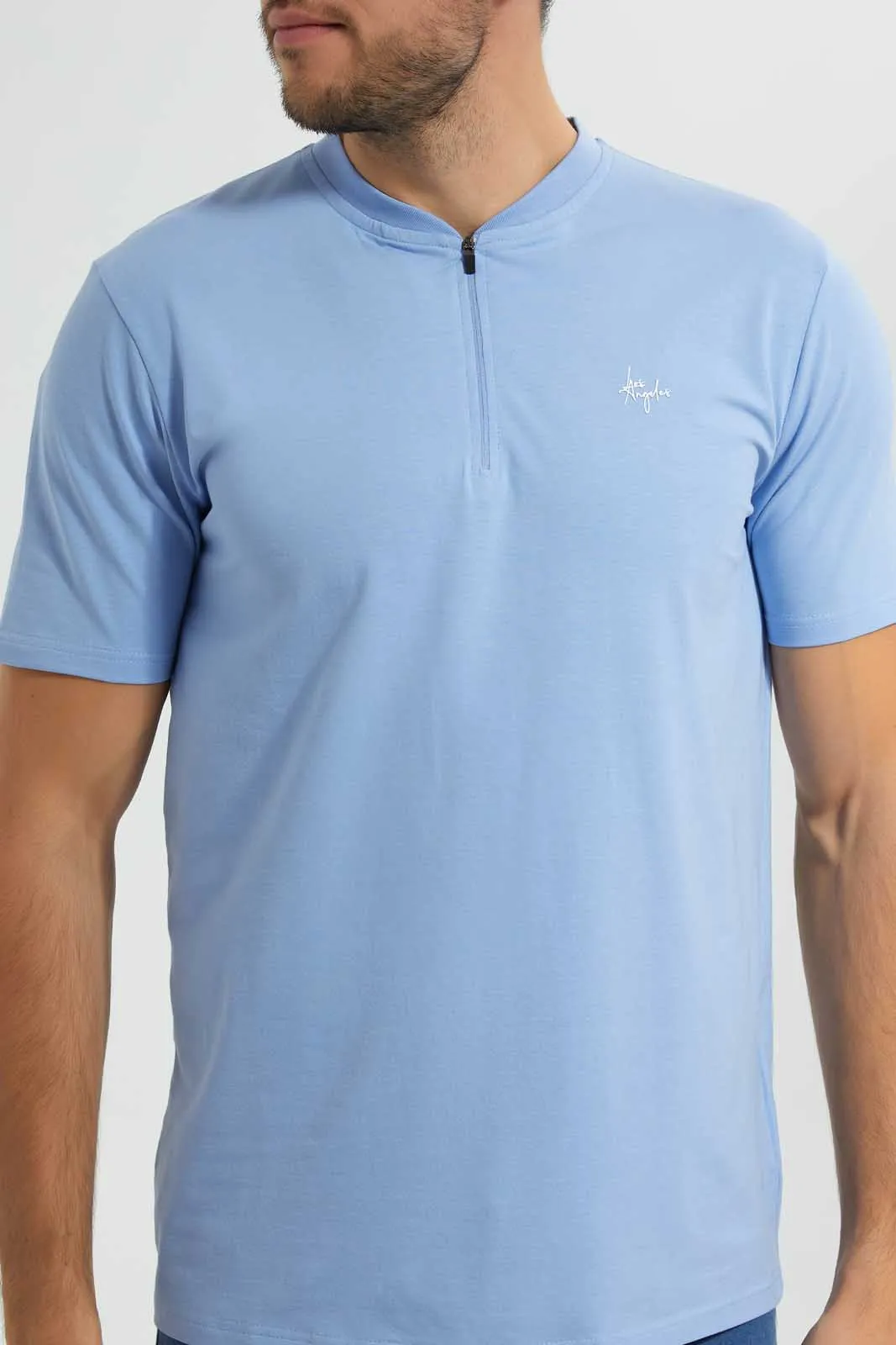 Indigo Stand Polo Shirt