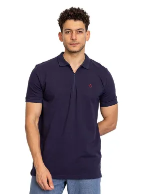 Indigo Zipper Polo