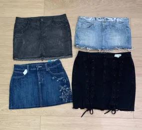 Italian Bale y2k denim Mini skirt , (RX-026)