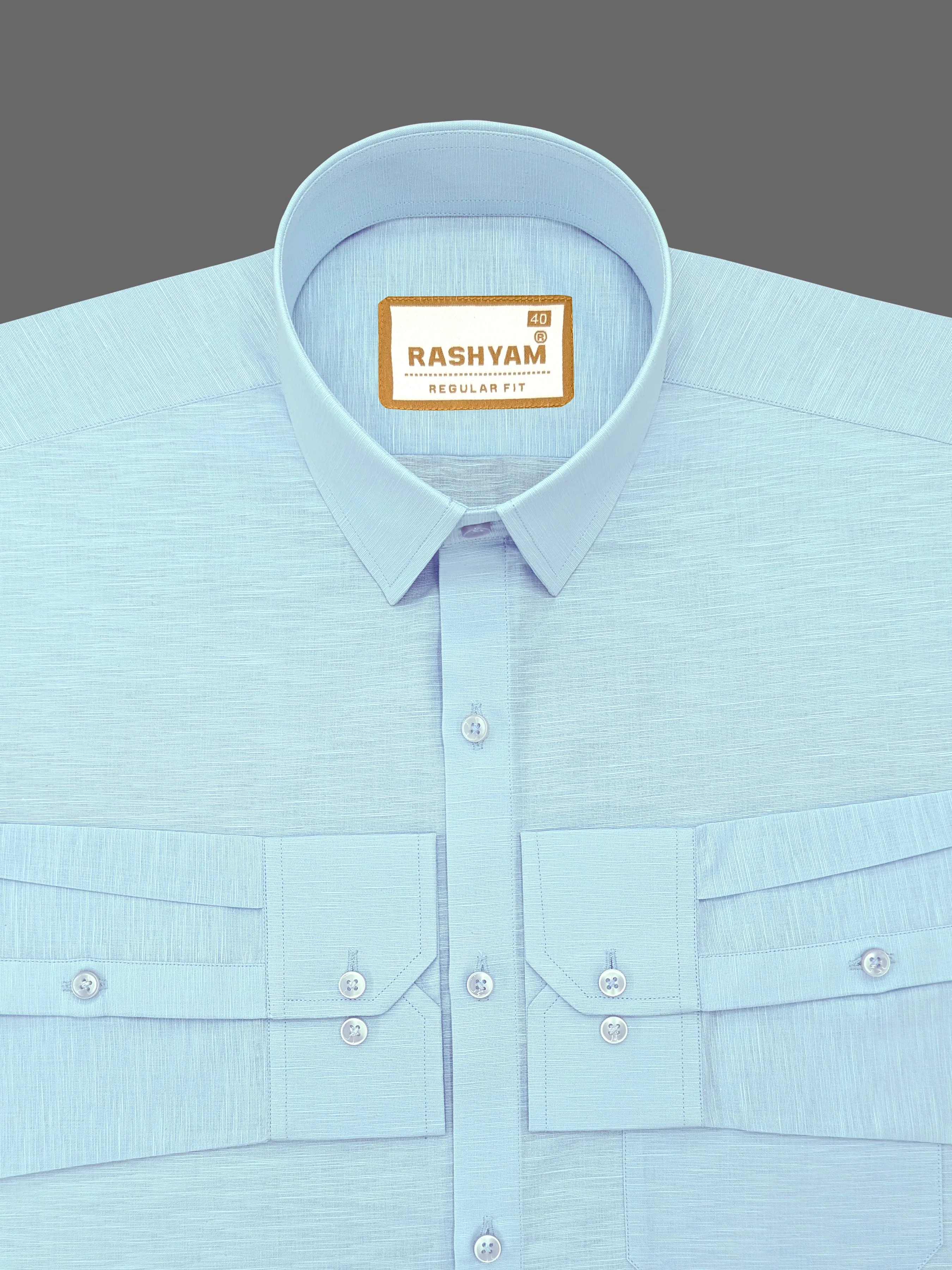 Italian Premium Linen Light Blue Formal shirt for men