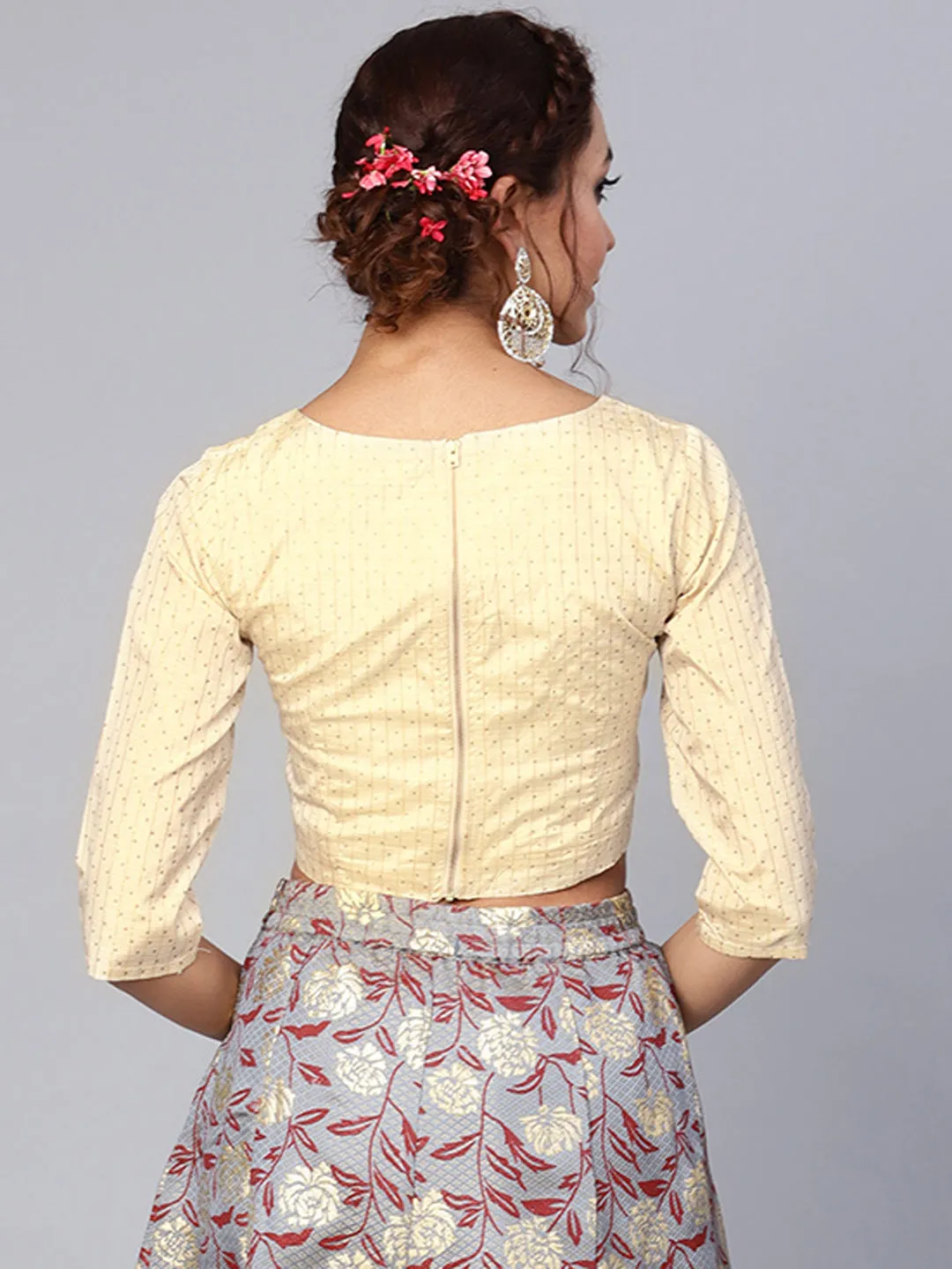Ivory Silk Lurex Blouse