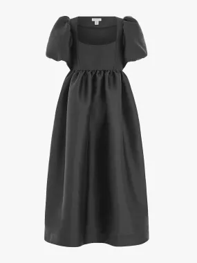 Ivy puff sleeve satin midi dress