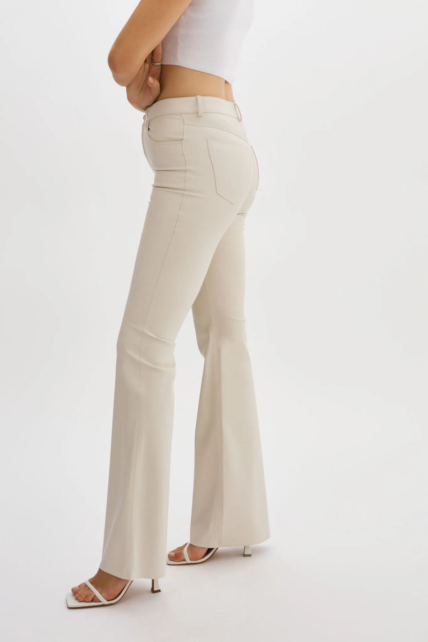 KAIDA |Faux Leather Flare Pants
